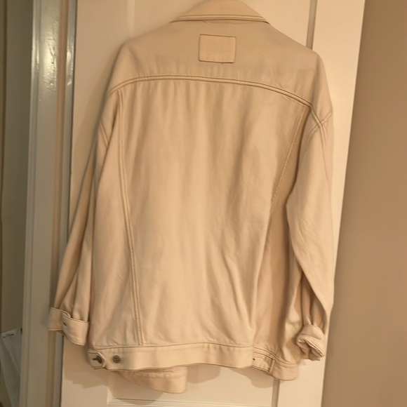 Loft XL women’s cream Jean denim trucker oversized jacket - Picture 2 of 3